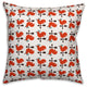 Red Rooster Pattern Outdoor Throw Pillow, 18"x18"