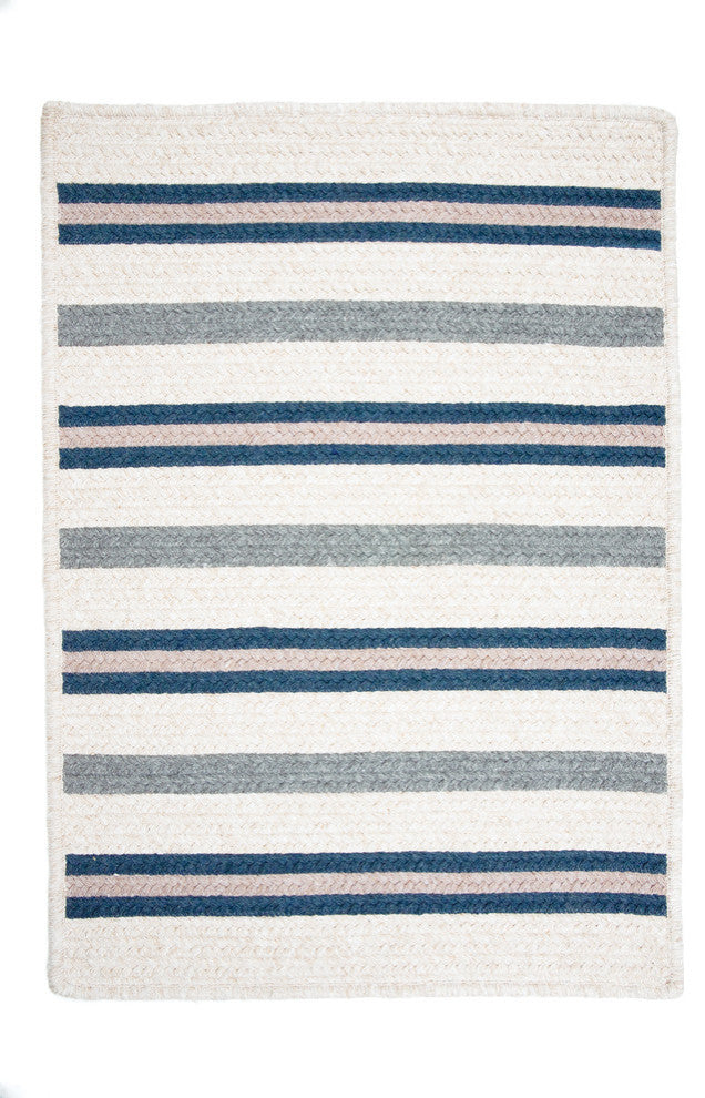 Colonial Mills Allure AL59 Polo Blue Stripes Area Rug, Rectangular 2'x6'