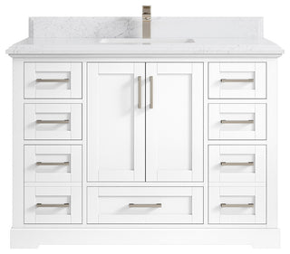 Boston 48 Single Sink Bath Vanity in White 1.5" Empira Quartz