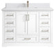 Boston 48 Single Sink Bath Vanity in White 1.5" Empira Quartz