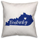 Blue and White Kentucky Pride 16x16 Spun Poly Pillow