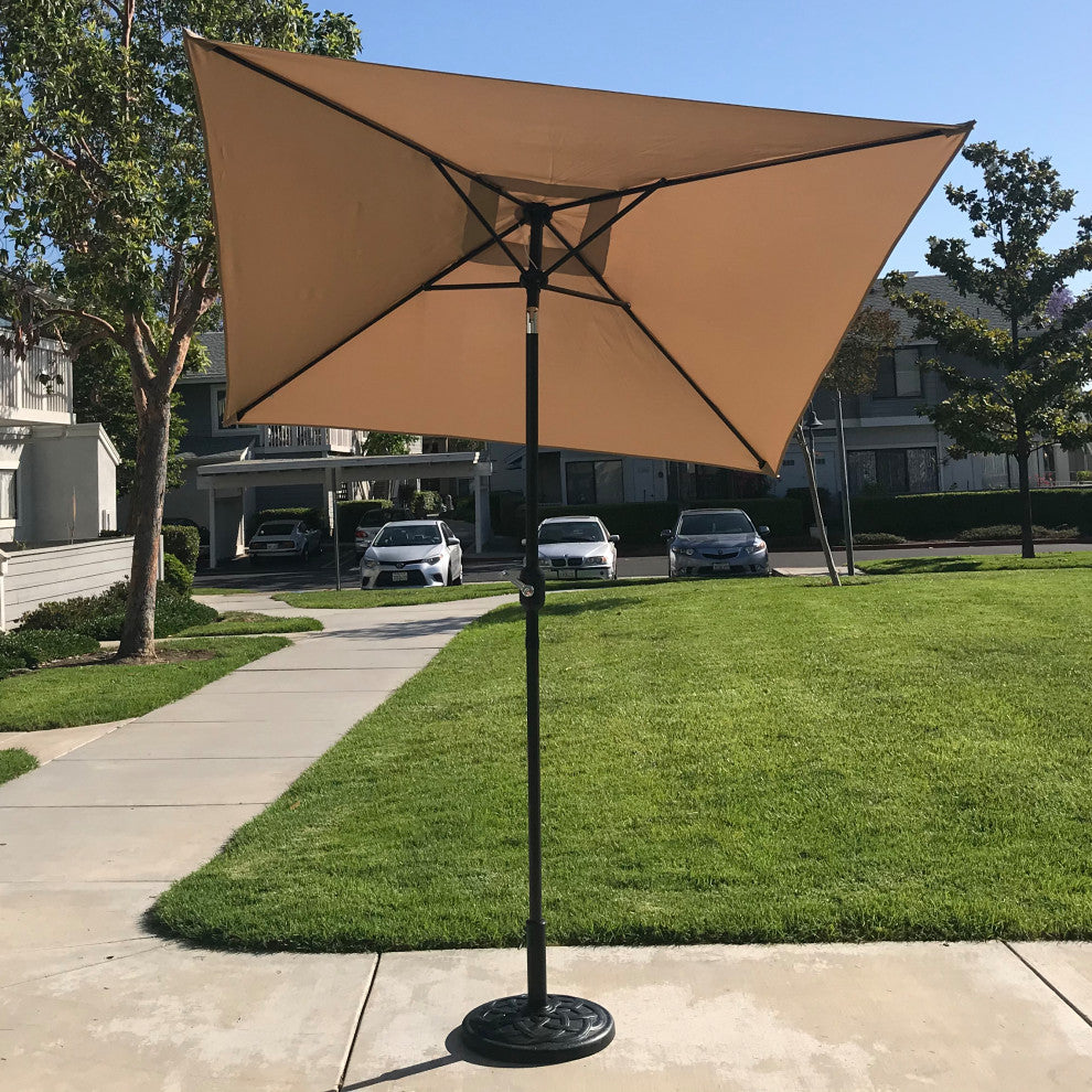 Davee Furniture 6.5 Ft Orange Market/Patio Umbrella with Tilt and Crank, Tan
