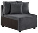 Benzara BM275087 29" Modular Chair, Pocket Coil, 2 Pillows, Dark Charcoal Gray