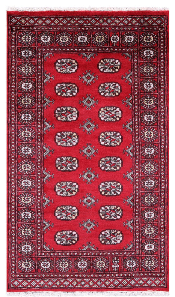 3' 1" X 5' 5" Handmade Signed Silky Bokhara Wool Rug - Q13813