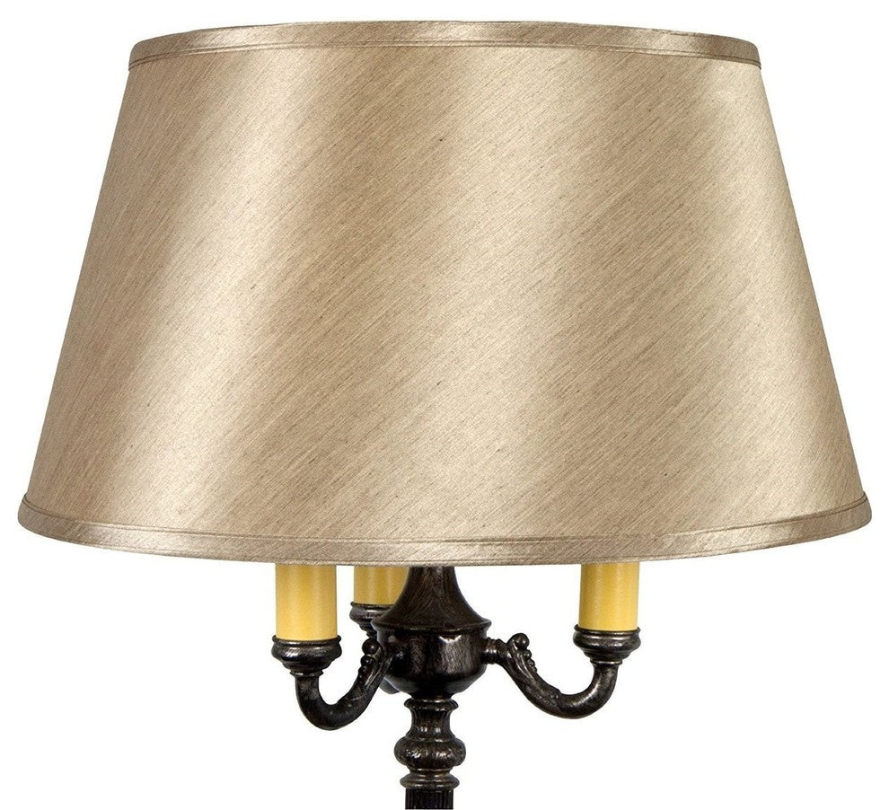 Tan Silk 19" Barrel Drum Floor Lampshade Replacement