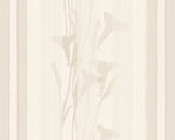 Caramello, Simple Caramel Striped Floral Wallpaper Roll Wall Decor
