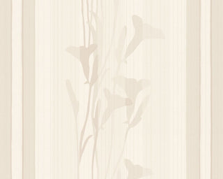 Caramello, Simple Caramel Striped Floral Wallpaper Roll Wall Decor
