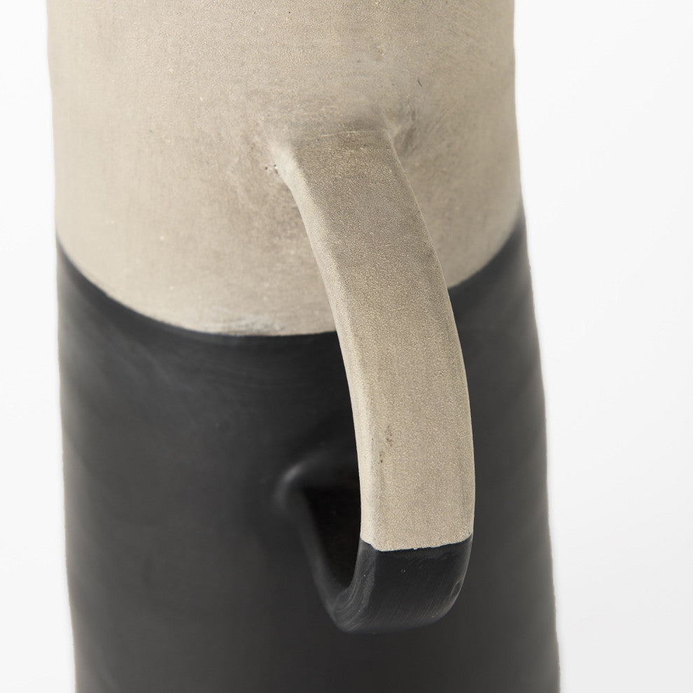 16" Rustic Organic Black and Natural Decorative Jug