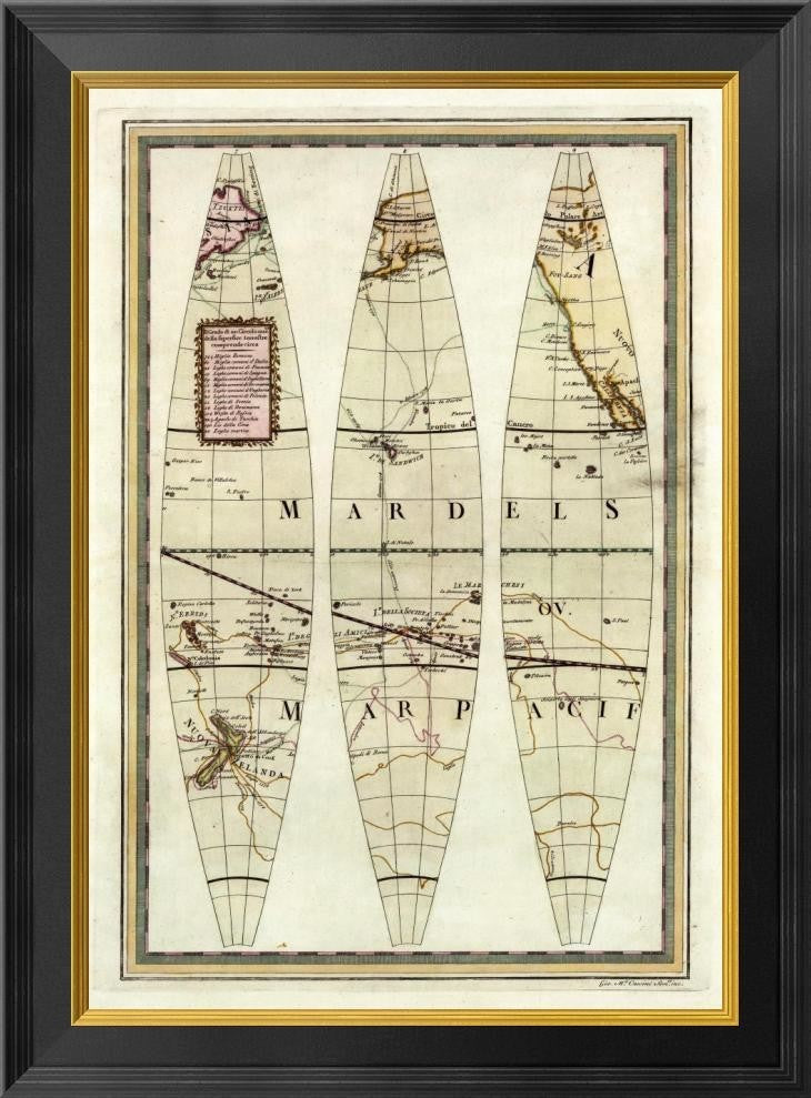 "Globo Terrestre II, 1792"  by Giovanni Maria Cassini, 19x26"