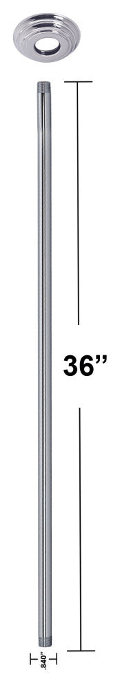 1/2" Ips X 36" Ceiling Mounted Shower Arm With Flange In Polished Chrome