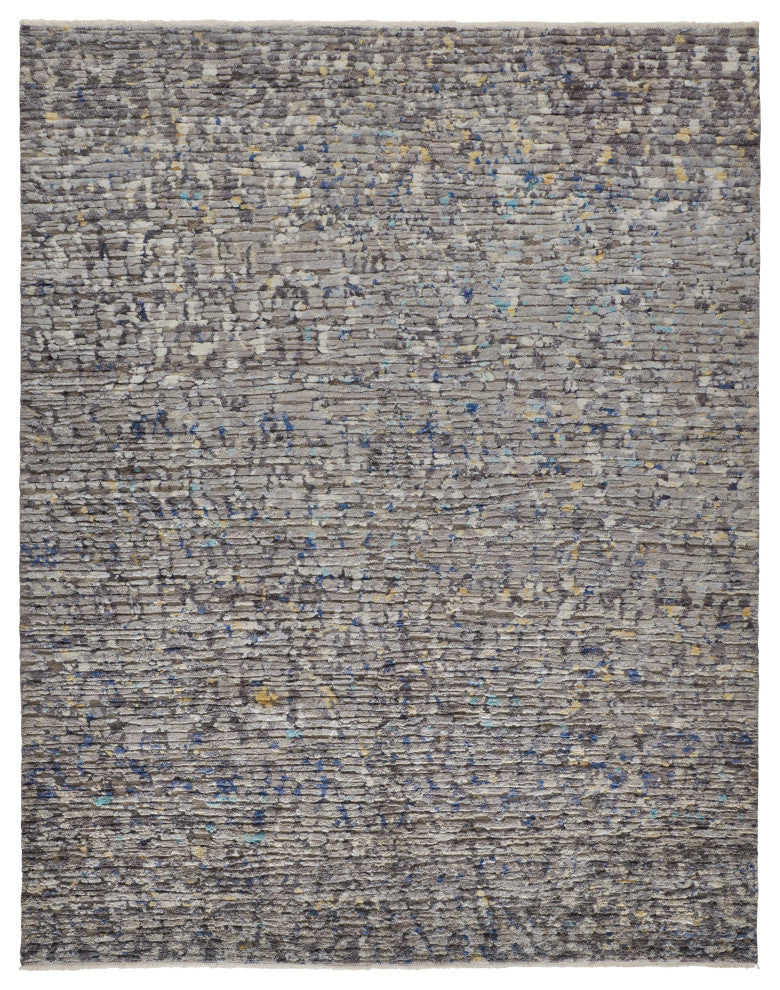 Weave & Wander Breel Contemporary Silk Shag, Gray/Multi, 2'x3'