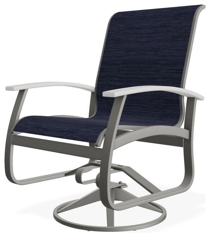 Belle Isle Sling Outdoor Swivel Rocker, Augustine Oyster/Snow