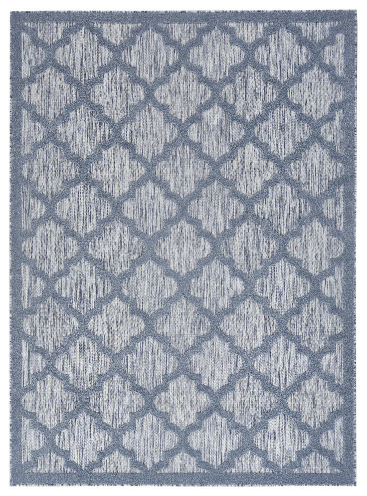 Nourison Easy Care 5' x 7' Denim Blue Modern Area Rug