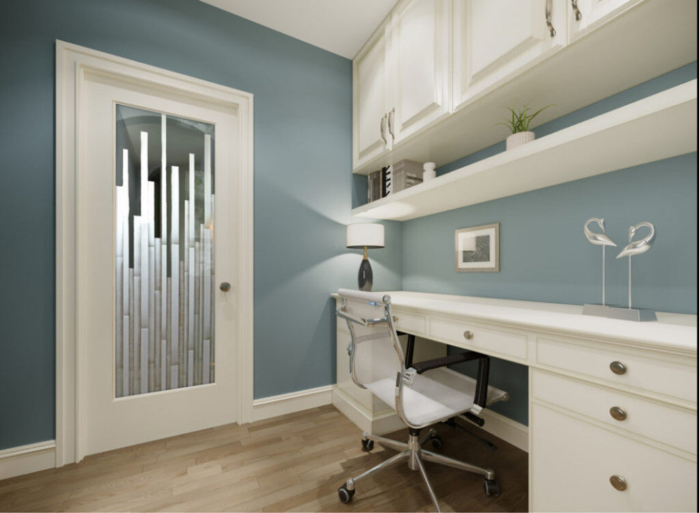 Interior Prehung Door or Interior Slab Door - Mosaics - Primed - 24" x 80" -...