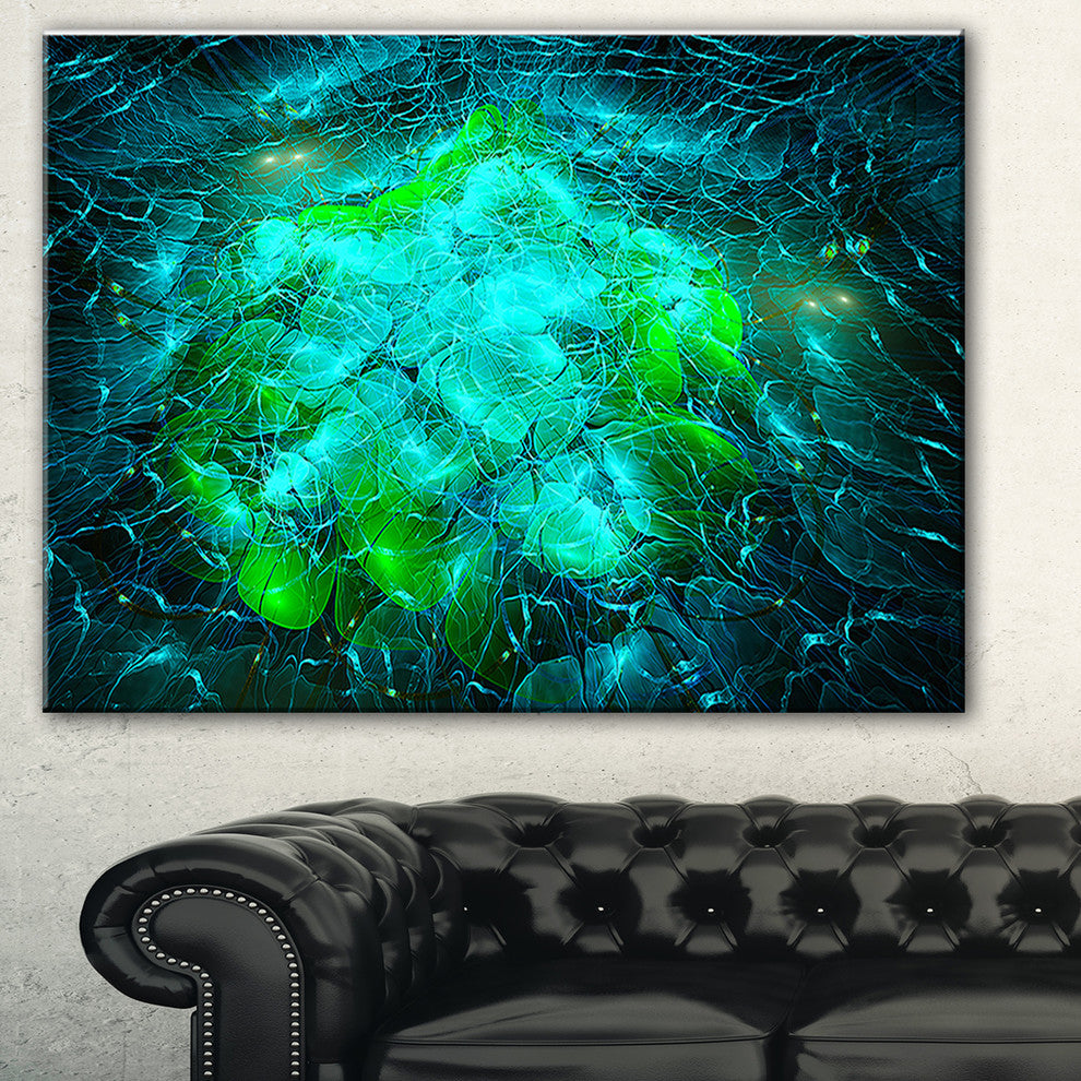 "Fractal Smoke Texture Green" Abstract Digital Art Canvas Print