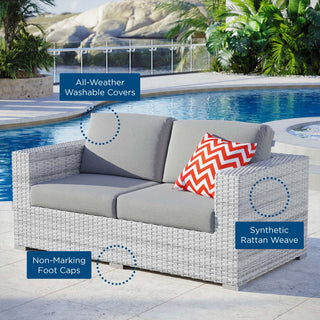 Convene Outdoor Patio Loveseat Light Gray Gray