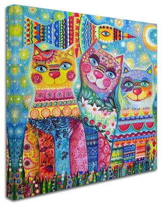 Oxana Ziaka 'Deco Cats' Canvas Art, 14" x 14"