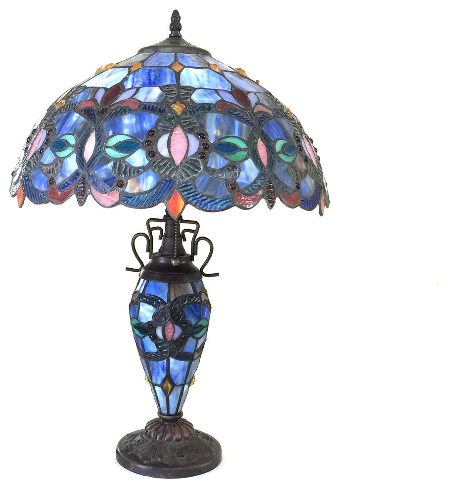 Priscilla 3-Light Victorian Double Lit Table Lamp 18"