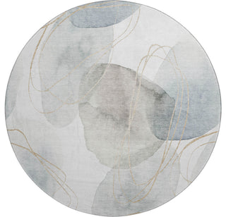Premium Machine Washable Mayfield AMF544 Ivory 8' x 8' Round Rug