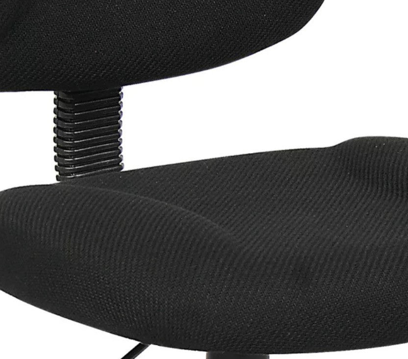 Set of 7 Office Chair, Armless Contoured Seat & Comfortable Padded Back, Black