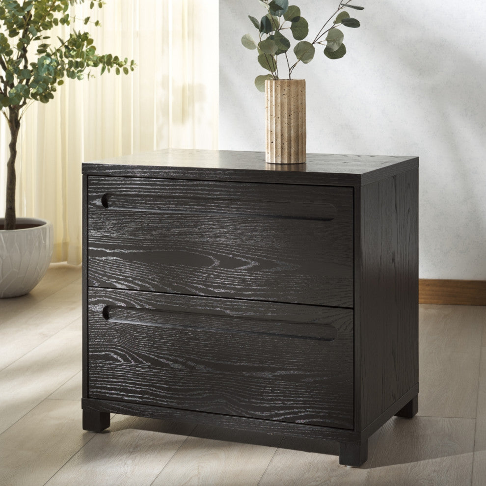 Safavieh Couture Tobiette 2 Drawer Nightstand, Black