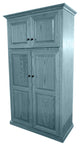 Oak Kitchen Pantry With upper Storage, Interesting Aqua Oak