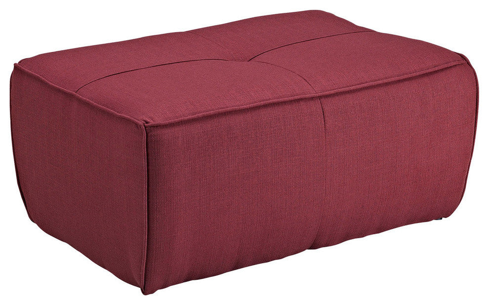 Modern Contemporary Living Room Upholstered Ottoman Berry