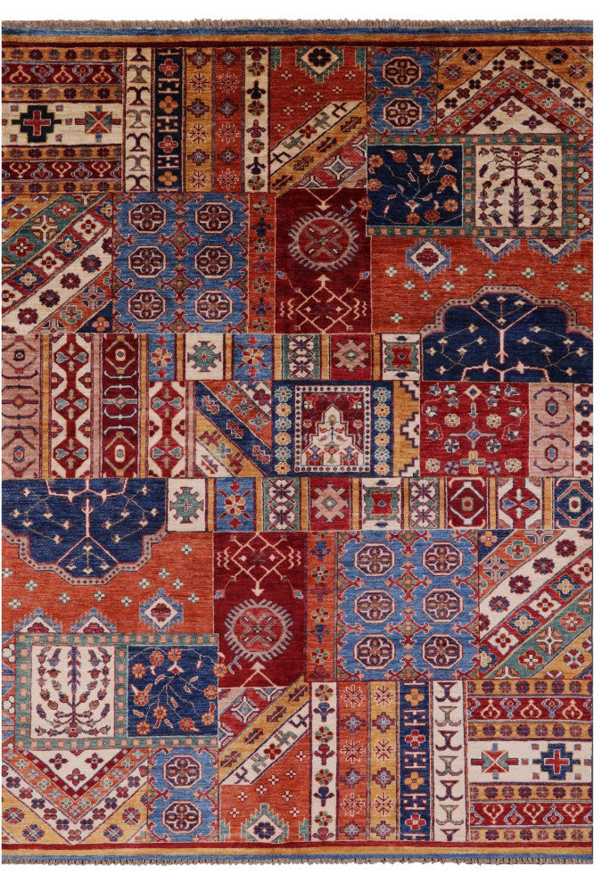 5' 6" X 7' 6" Handmade Super Kazak Rug Q11079