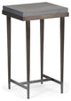 Wick Side Table, Dark Smoke Finish, Maple Grey Accents