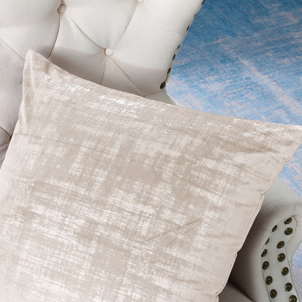 Velvet 2 Piece Euro Pillow Cover Set, Gardenia, 2 Piece, 26"x26"