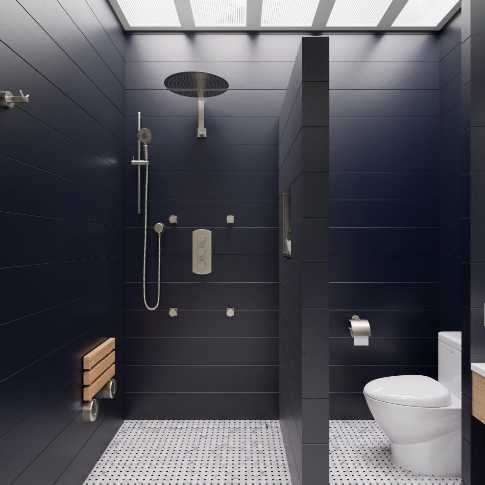 ALFI brand AB12GSW-BN Brushed Nickel Square Raised Wall Mounted Shower Arm