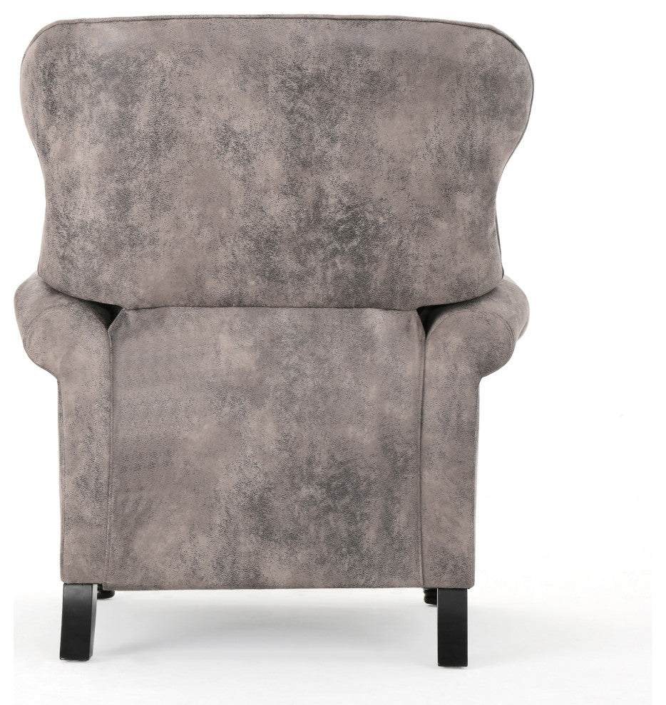 GDF Studio Walder Contemporary Tufted Fabric Recliner with Nailhead Trim, Warm Stone