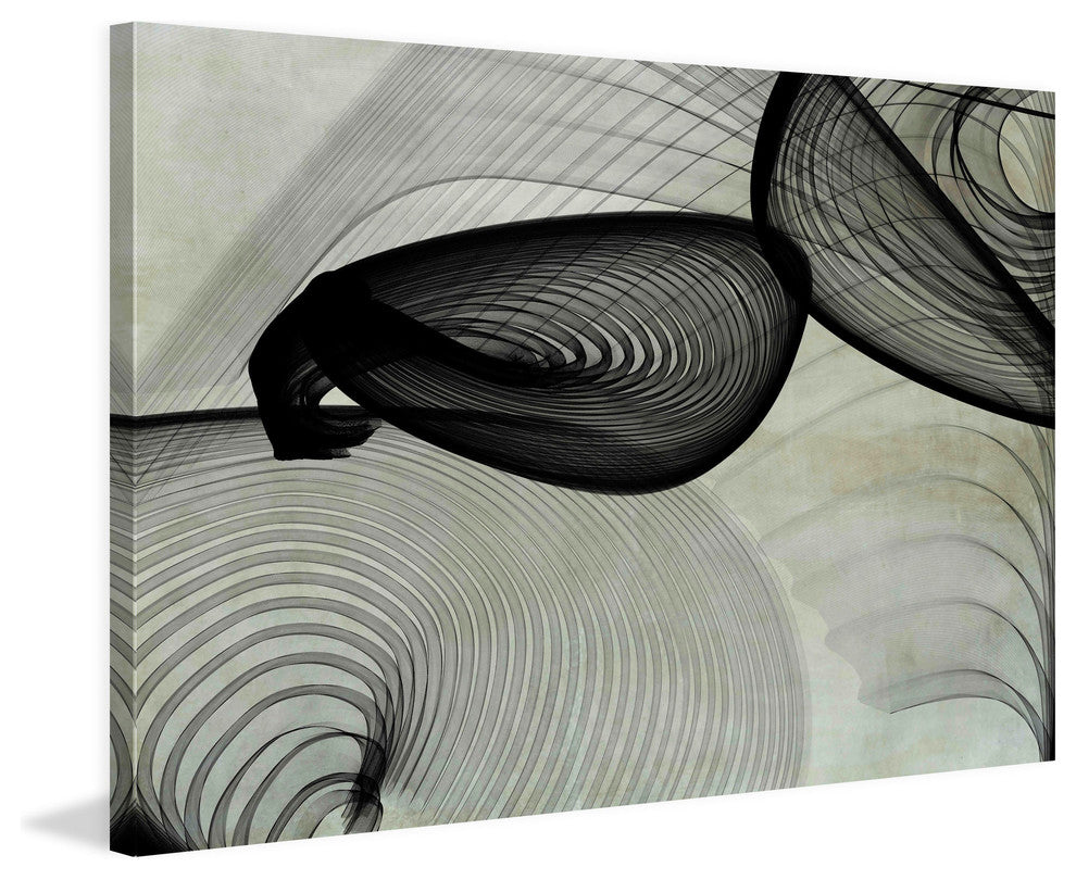 "Abstract Black and White 22-15-51 v2" Painting Print on Canvas by Irena Orlov