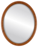 Pasadena Framed Oval Mirror in Vintage Walnut, 13"x17"