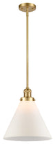 Cone Mini Pendant, Satin Gold, Matte White
