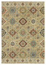 Fabienne Floral Panel Indoor Tan/Multi Area Rug, 6'7"x9'6"