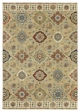 Fabienne Floral Panel Indoor Tan/Multi Area Rug, 6'7"x9'6"