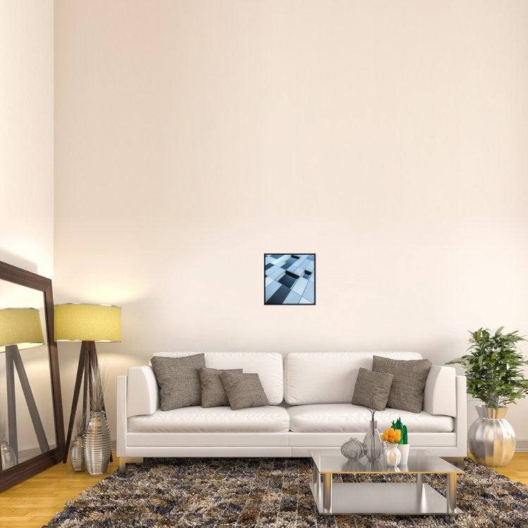 "Shades Of Blue" Framed Canvas Giclee by Luc Vangindertael, 17x17"