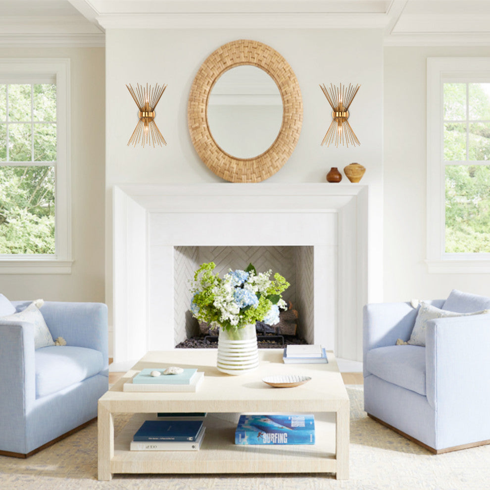 2 Light Starburst Wall Sconce