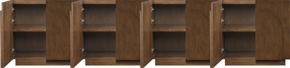 Navona Oak Veneer Sideboards / Buffet, Brown, 4pc