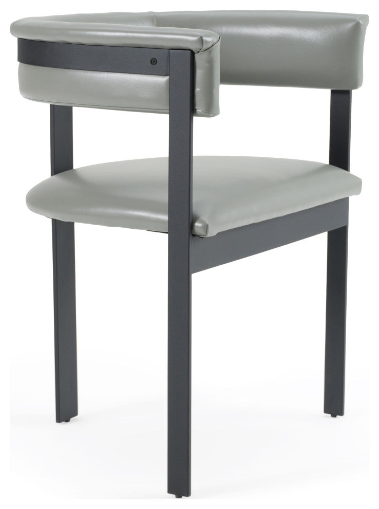 Modrest Boswell Modern Grey Faux Leather + Black Dining Chair