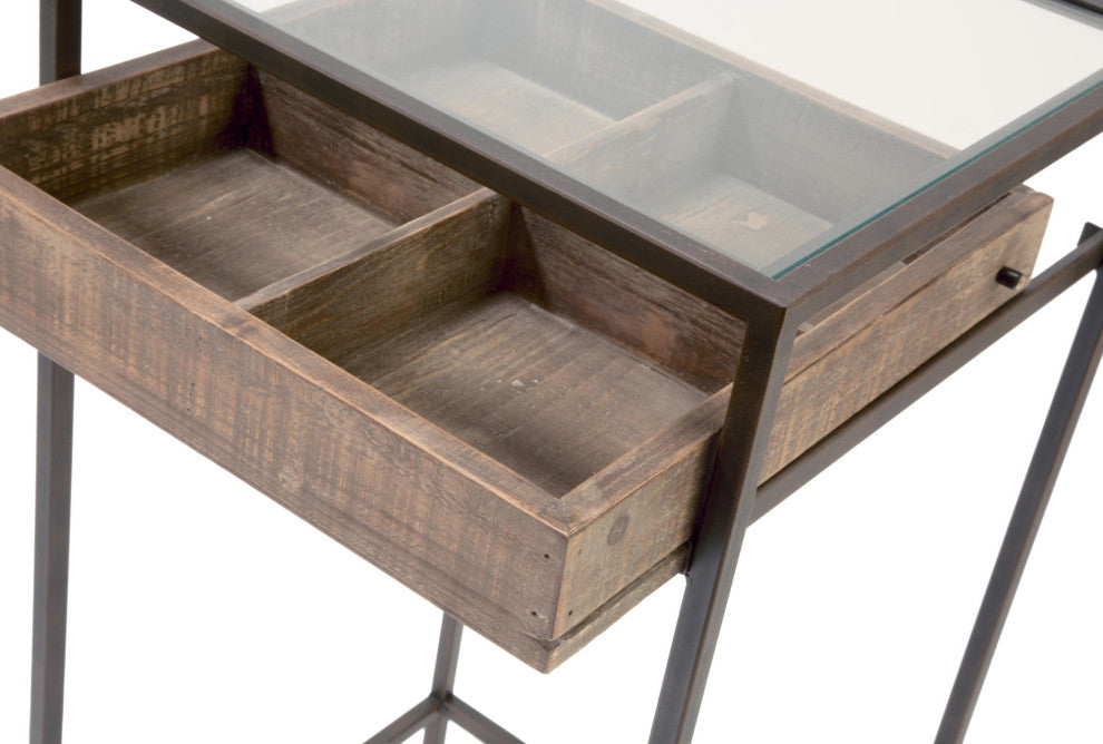 Side Tables with Visible Storage Drawers, Set of 2