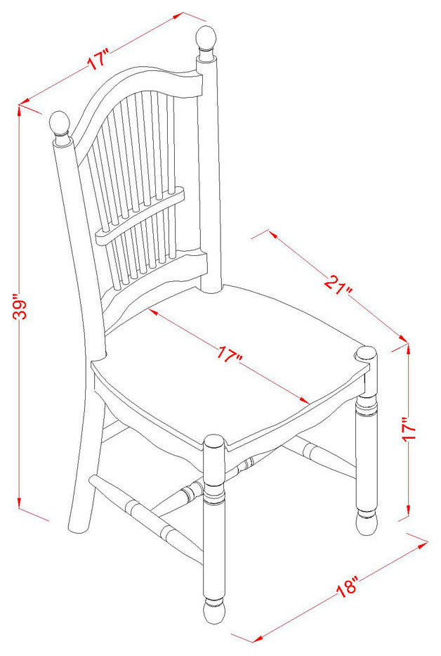 Dover Dining Room Chairs, Wood Seat In Buttermilk And Cherry - Set Of 2