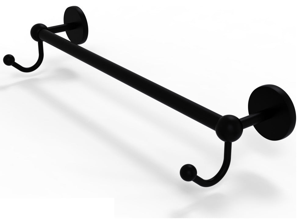 Prestige Skyline 30" Towel Bar with Integrated Hooks, Matte Black