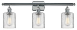 Cobbleskill 3-Light LED Bath Fixture, Polished Chrome, Glass: Clear