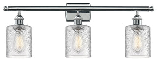 Cobbleskill 3-Light LED Bath Fixture, Polished Chrome, Glass: Clear