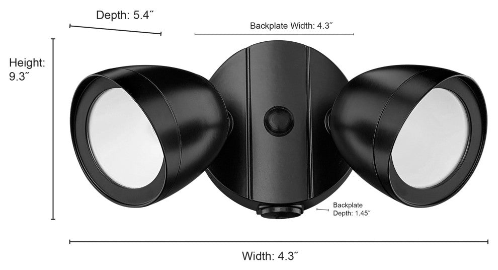 2 Light 4.3 in. Matte White Flood Light