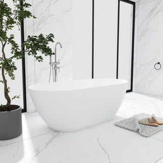 Acrylic Freestanding Soaking Bathtub in White, 67"29"