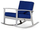 DTY Outdoor Living Longs Peak Eucalyptus Rocker w/ Cushions, Silver Gray, Navy