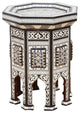 Vintage Black & White Marquetry Side Table